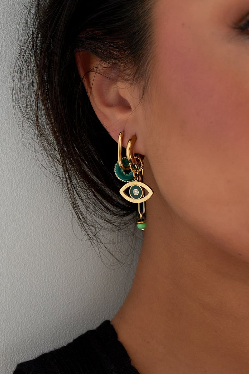 oorbellen eye see you - groen 