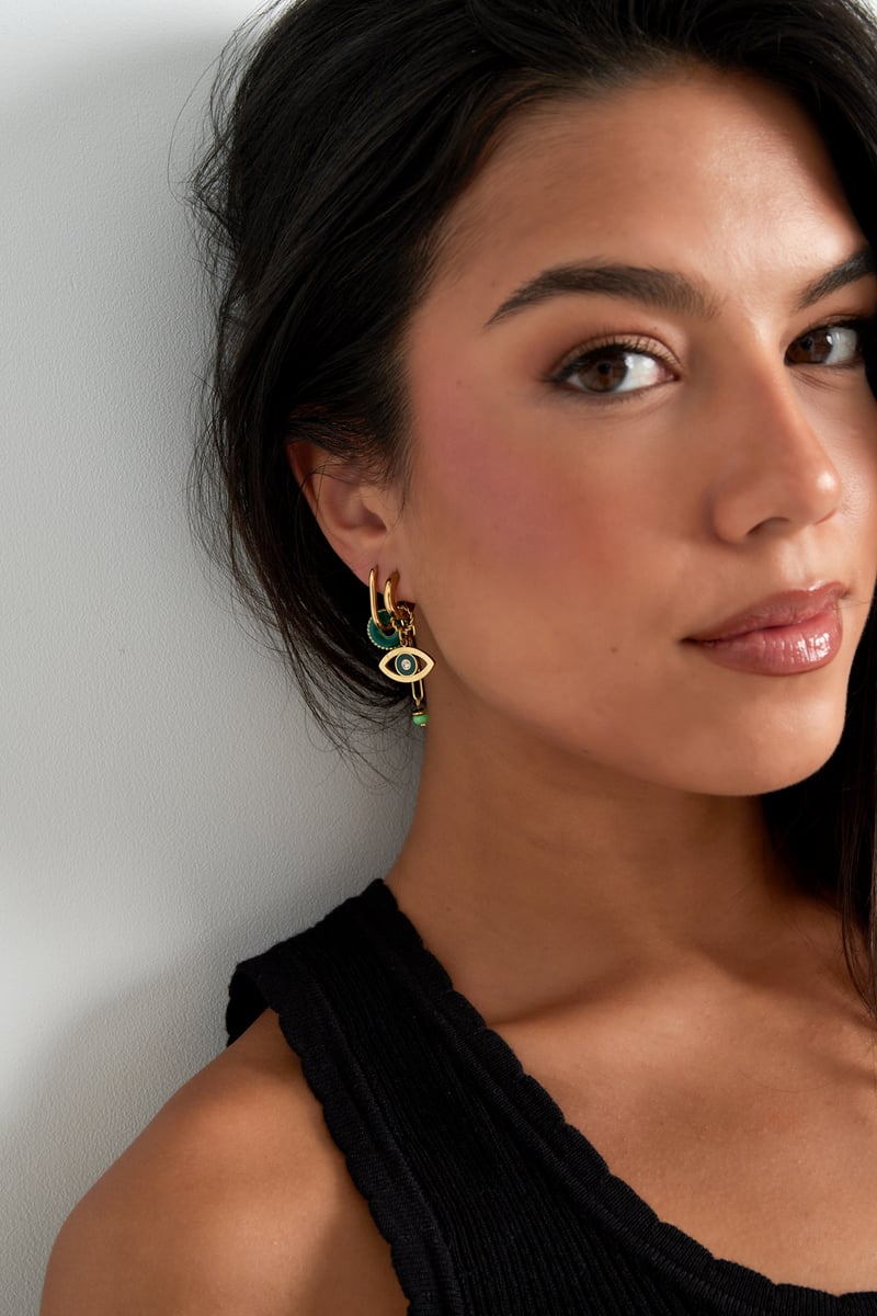 oorbellen eye see you - groen 