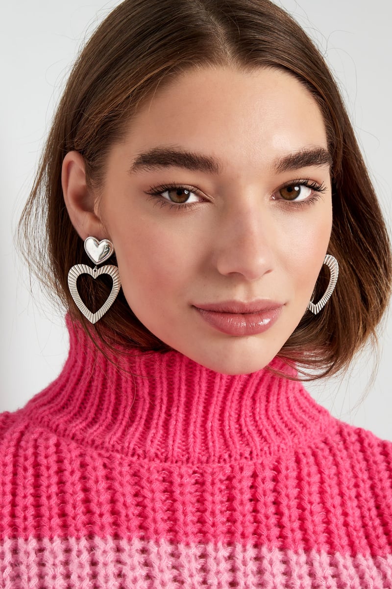 oorbellen dubbel hart