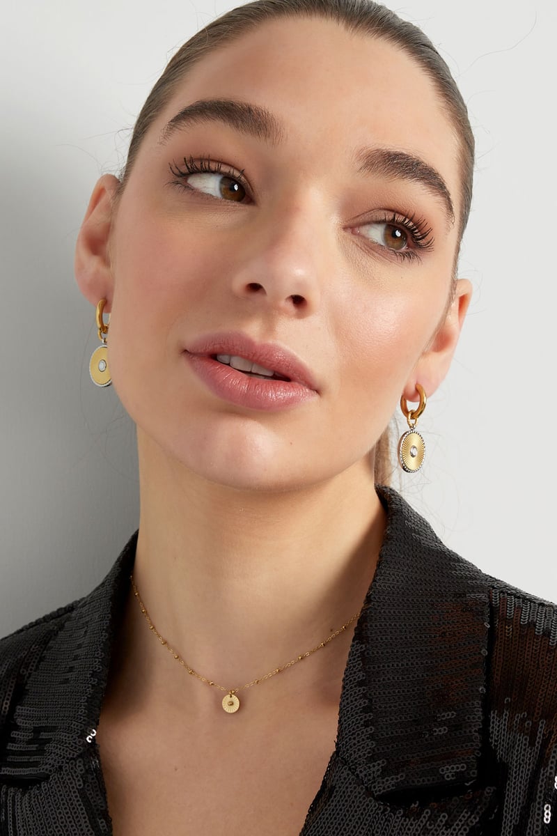 Oorbellen rond - Goud kleur/zilver