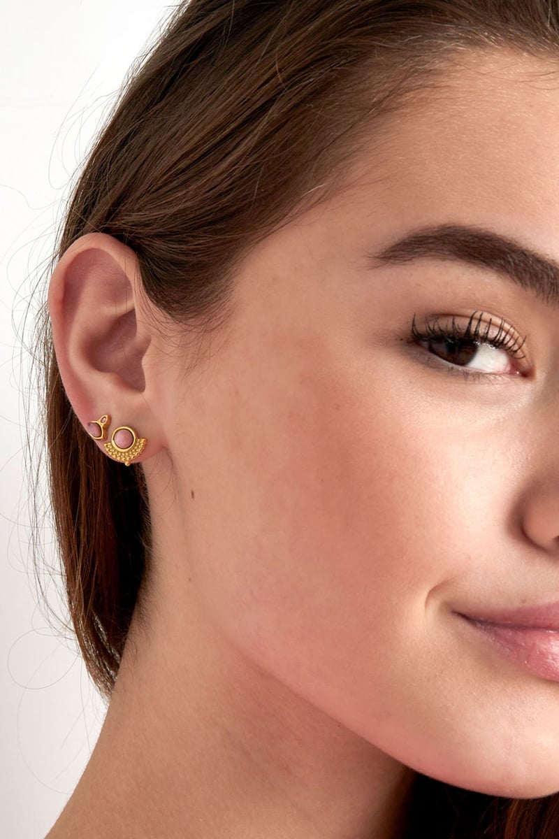 Vintage oorbellen rhinestone knopjes - smaragd lichtgroen