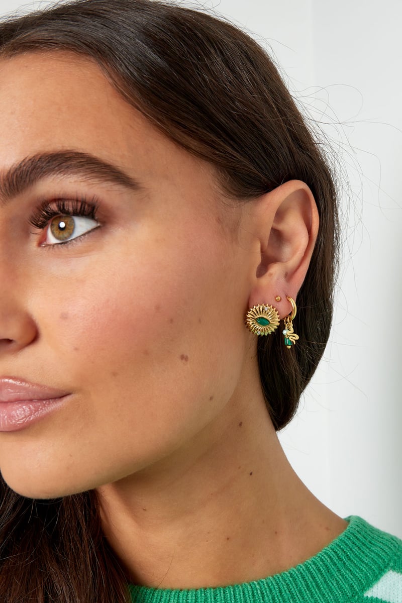 Oorstekers kleurrijk blad - Goud kleur/felgroen