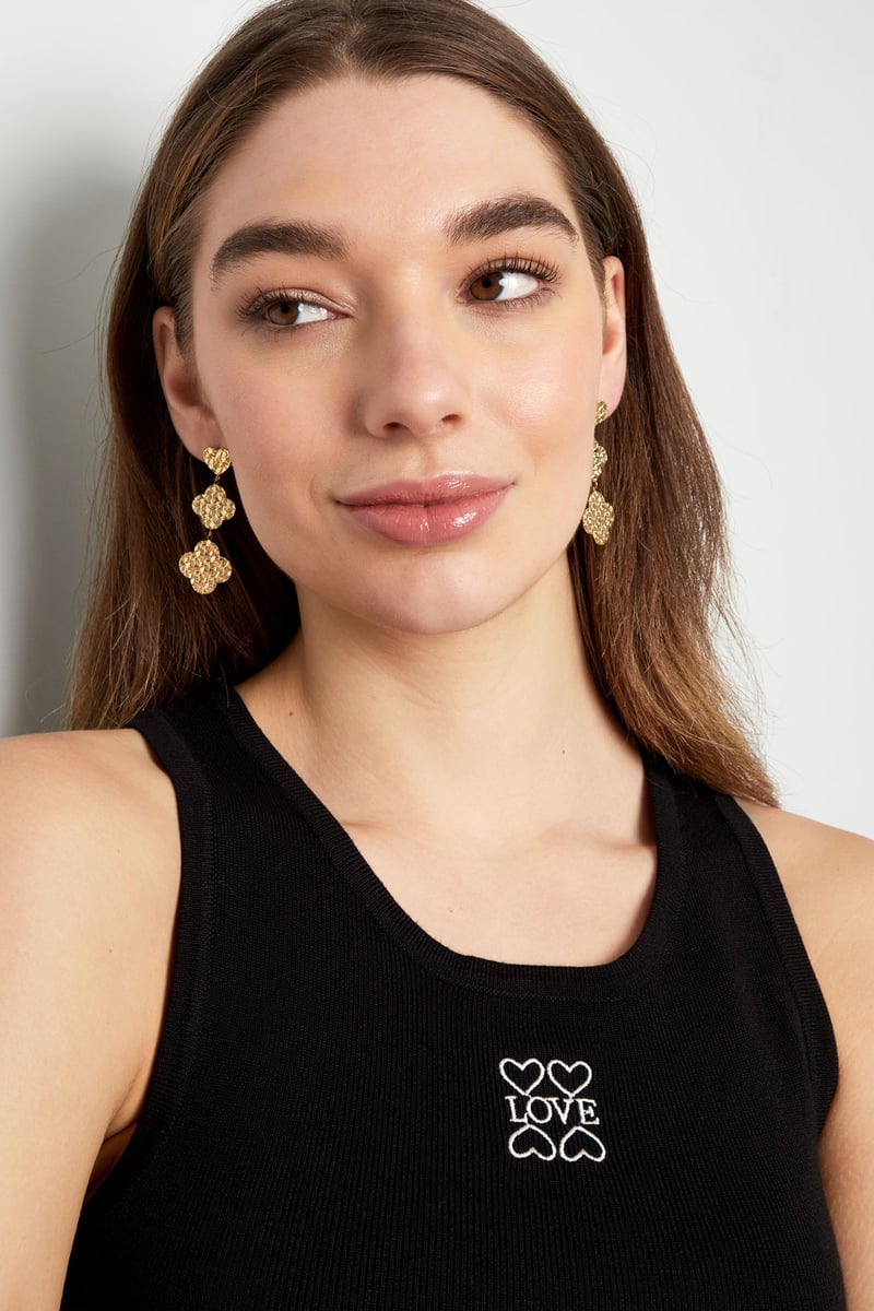 oorbellen relief klaver en hartjes