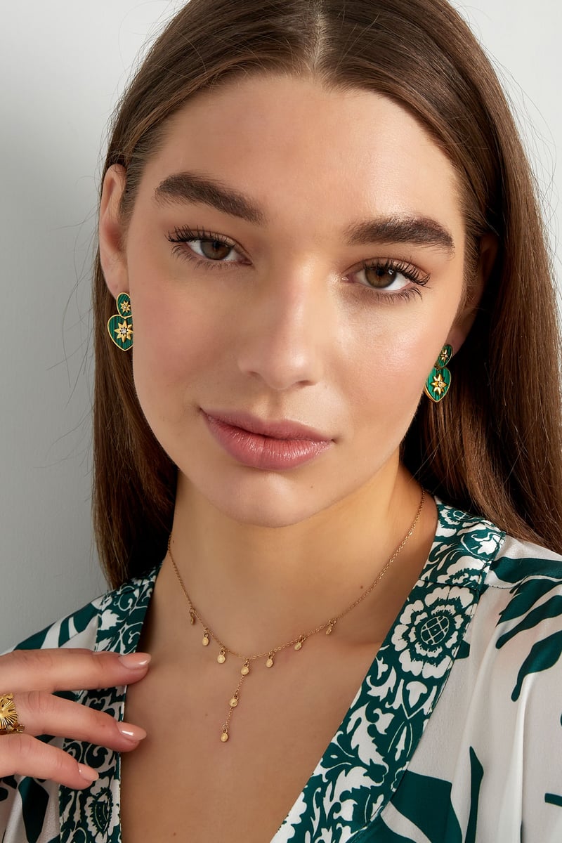 oorbellen hartjes met ster - wit 