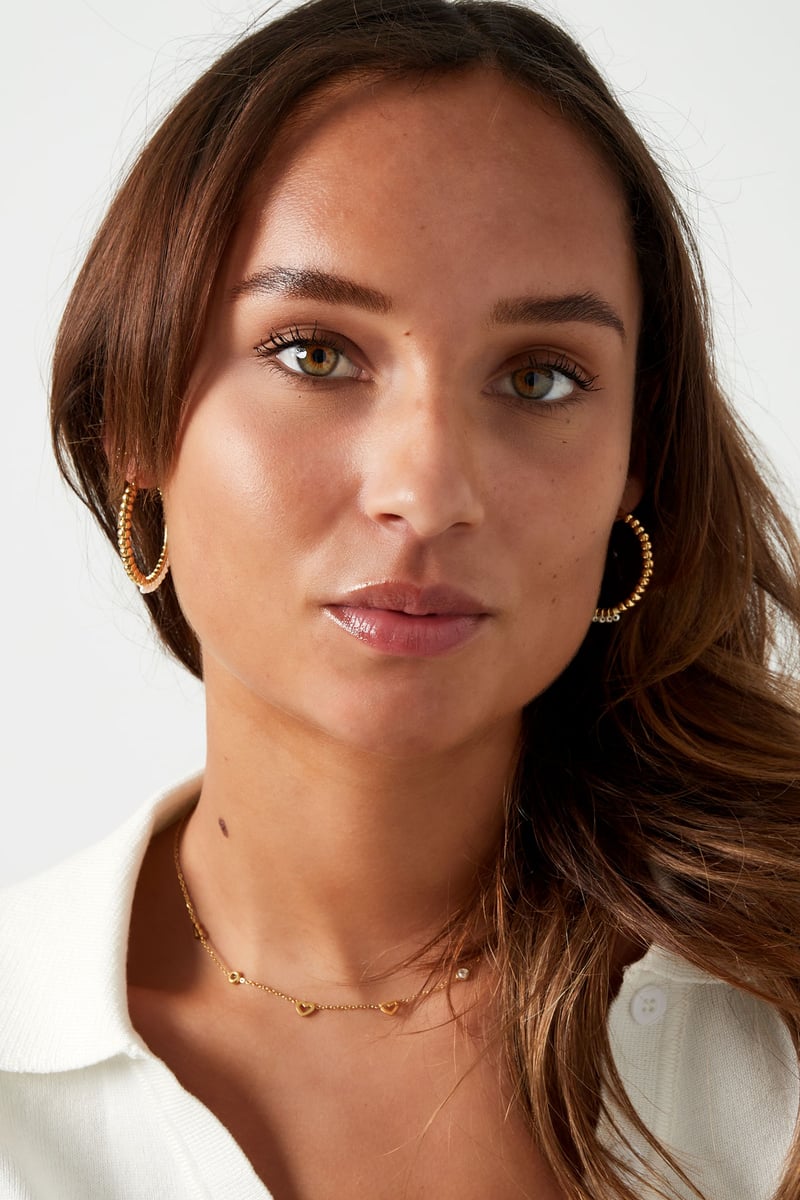 stainless steel large circle pearl bead earrings