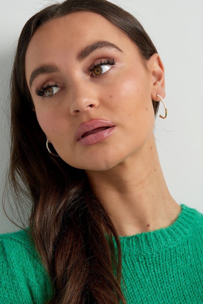 ronde oorbellen half parel