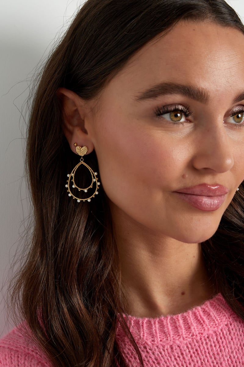 oorbellen hart druppel en parels