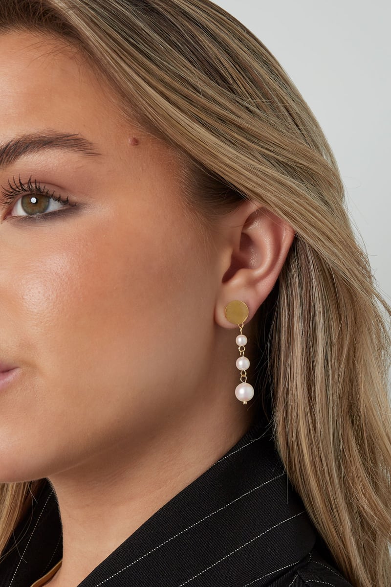 hang oorbellen met parels -  