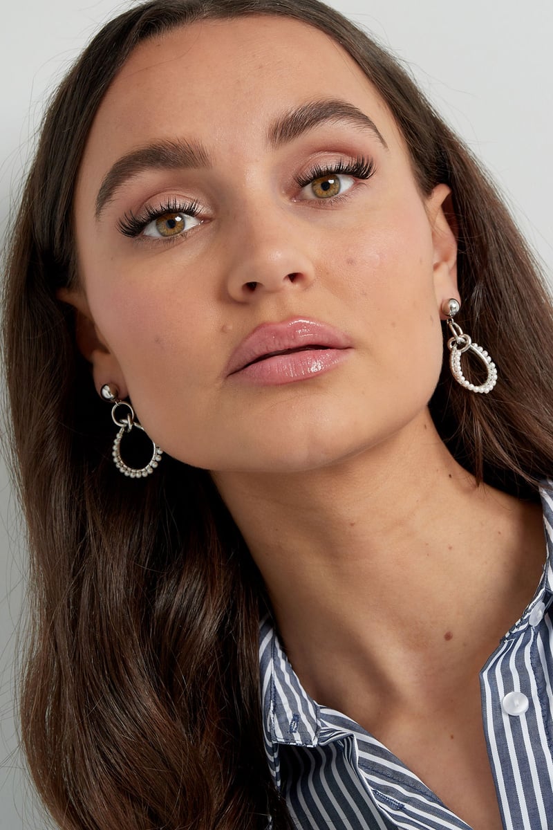oorbellen triple rond met parels