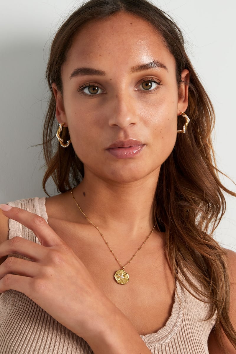 ronde gedraaide rope oorbellen met parels