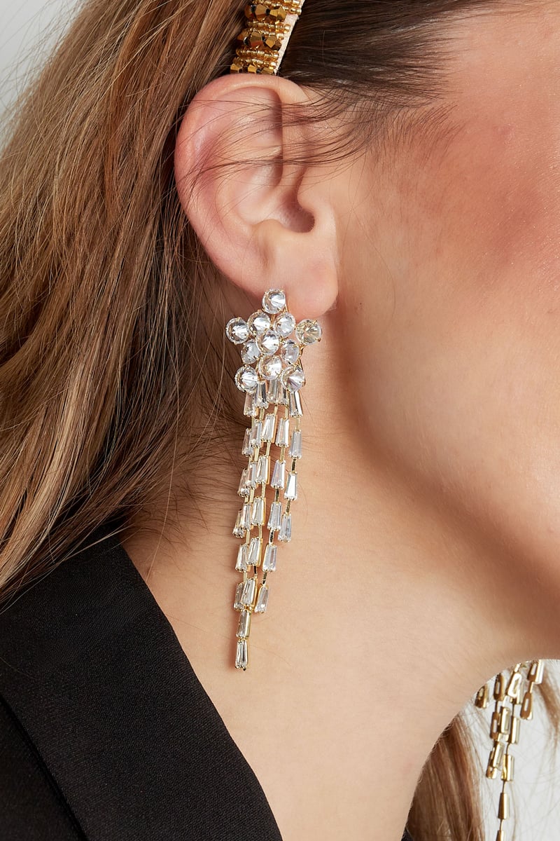 Oorbellen sparkly star Goud kleur - zirkoon koper