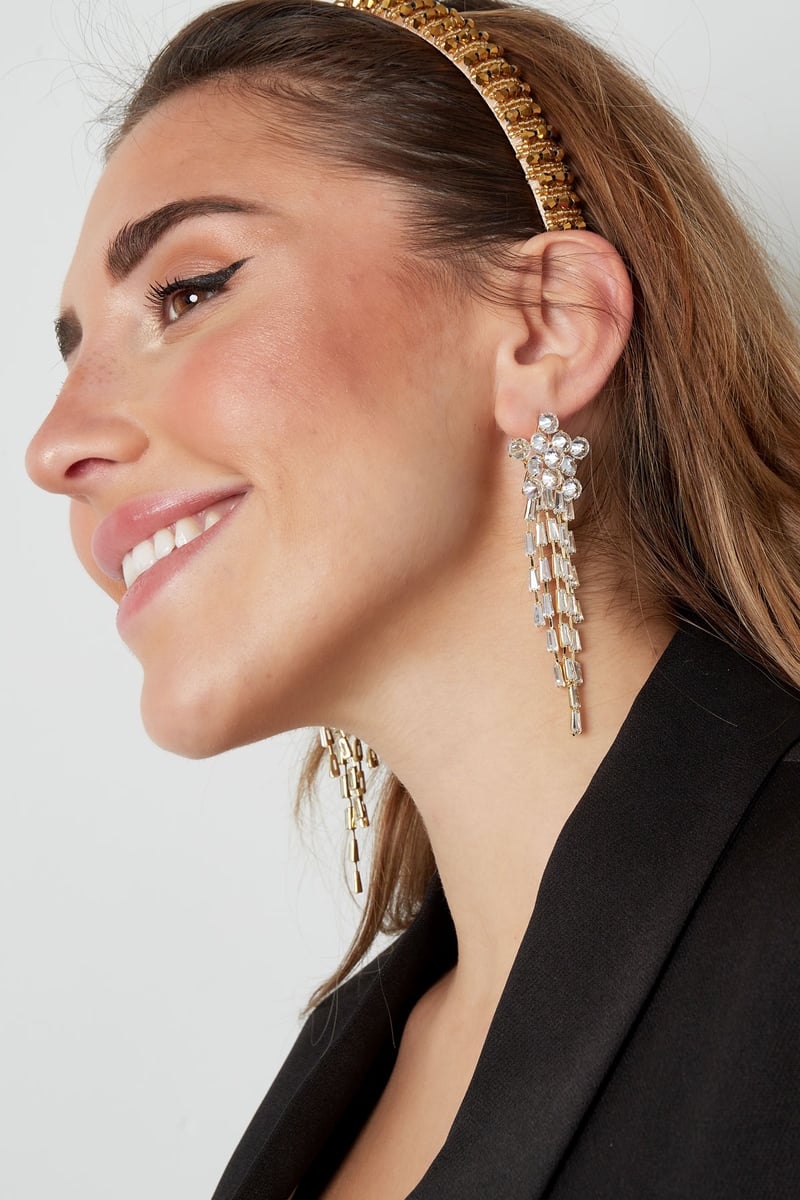 Oorbellen sparkly star Goud kleur - zirkoon koper