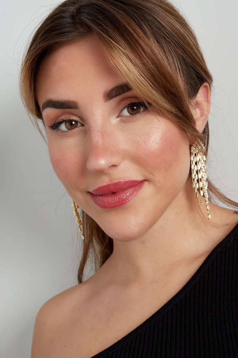 Oorbellen sparkly must zilver - zirkoon koper