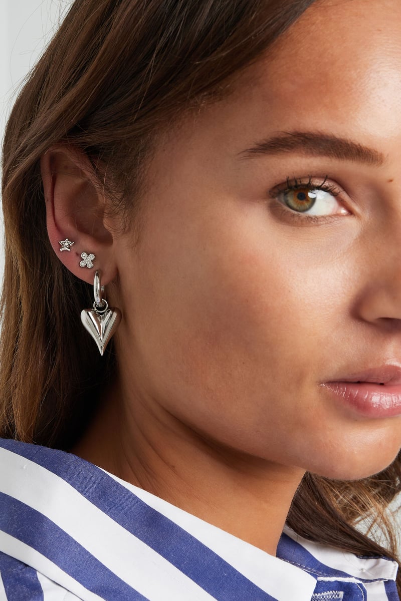 klaver oorbellen met steentjes