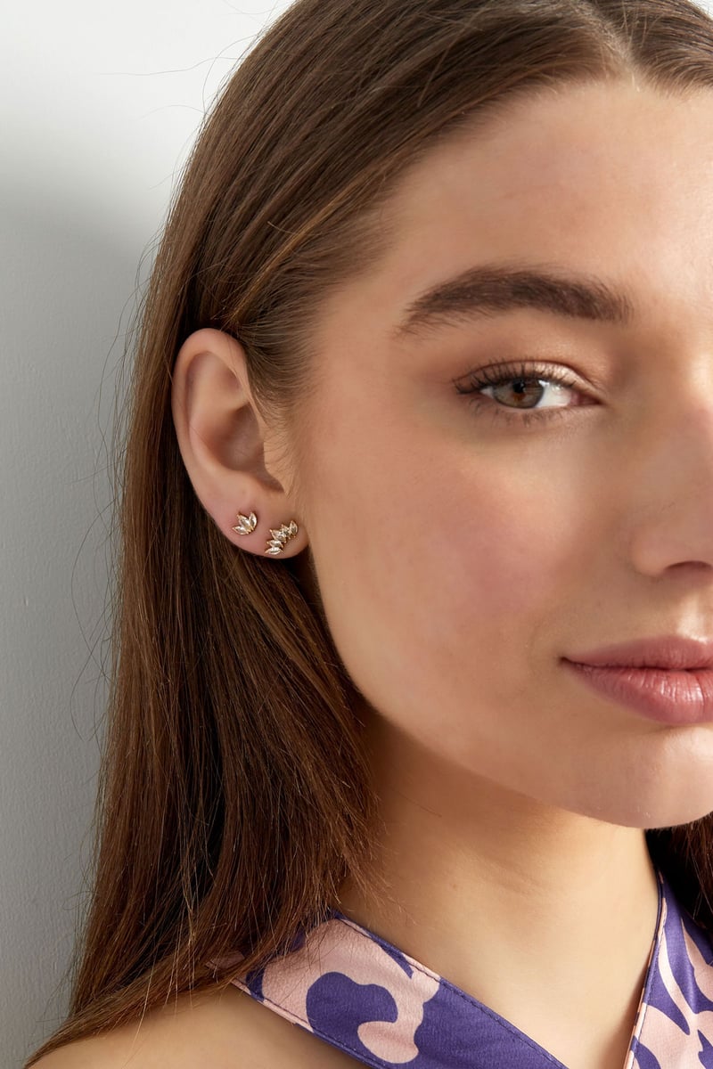 studs met drie diamanten