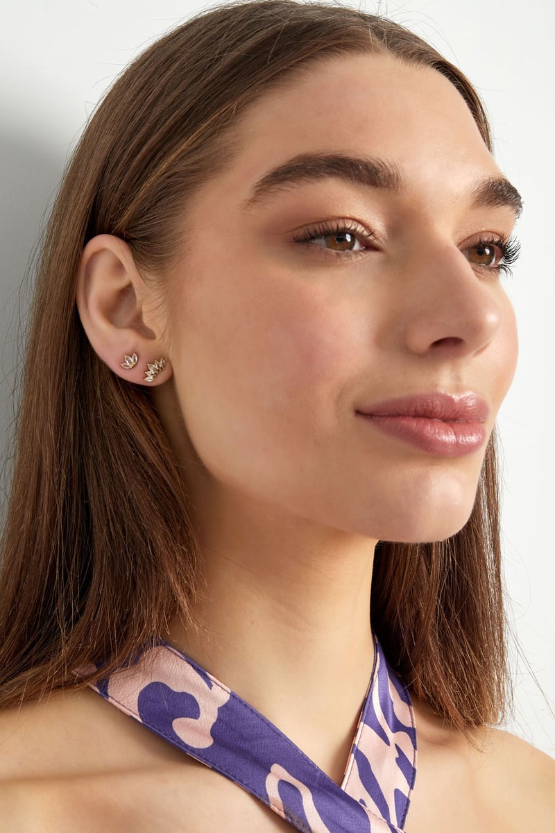 studs met drie diamanten