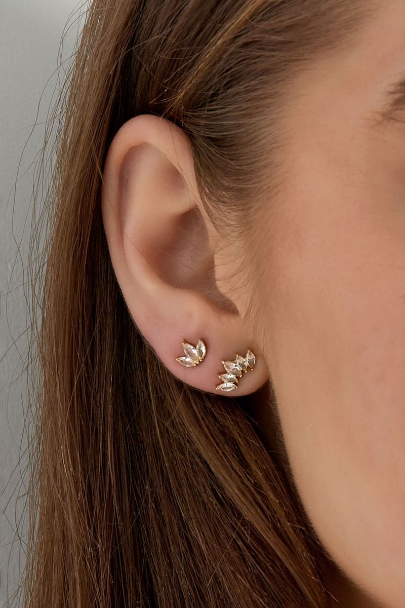 studs met drie diamanten