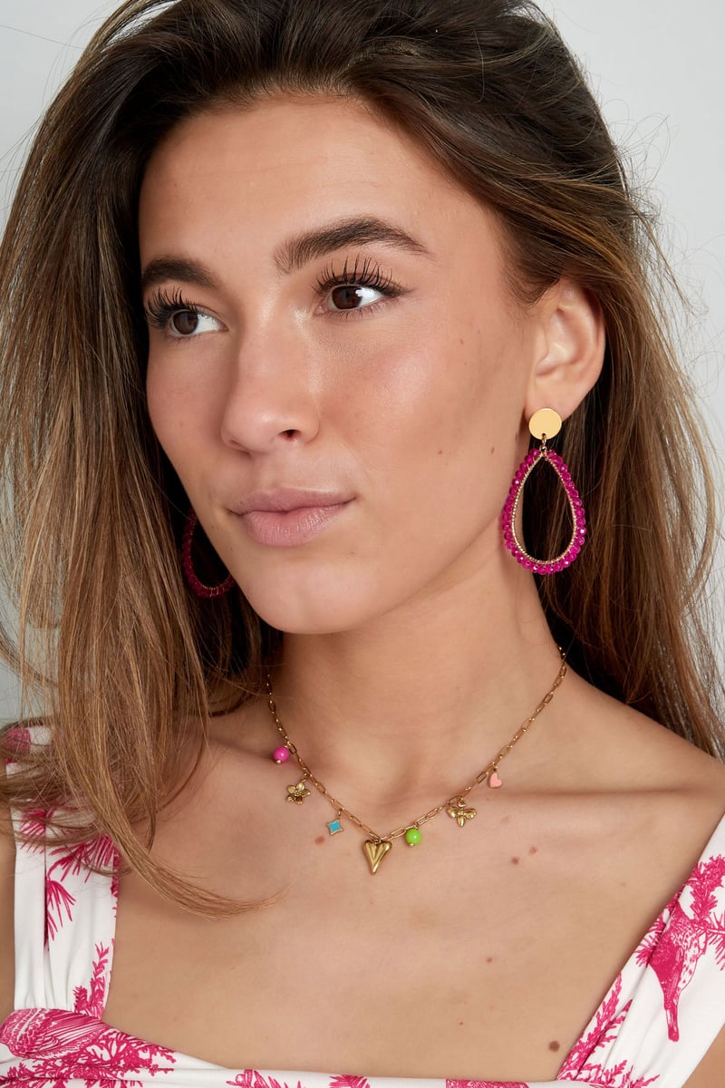 ovale oorbellen pastel - beige 