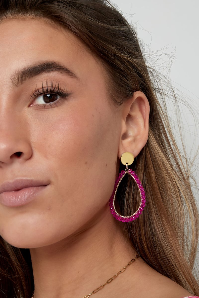 ovale oorbellen pastel - beige 