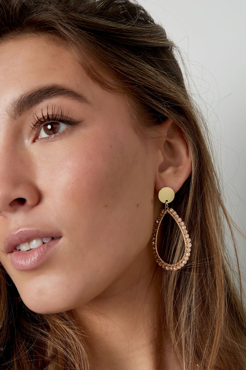 ovale oorbellen pastel - beige 