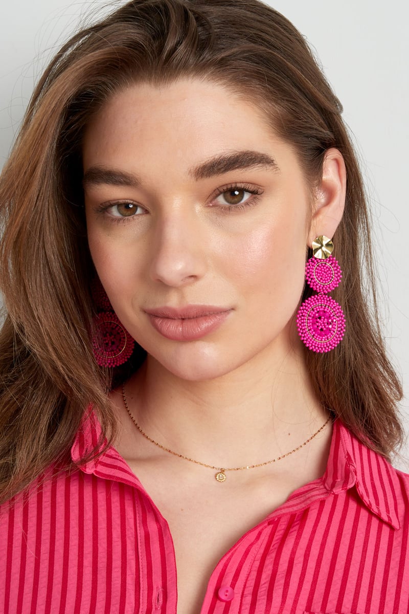 oorbellen sunflower glas - wit 