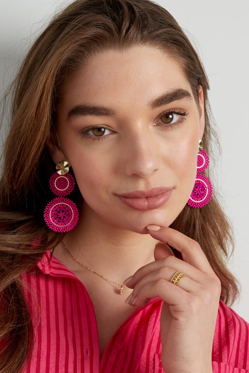 oorbellen sunflower glas - wit 