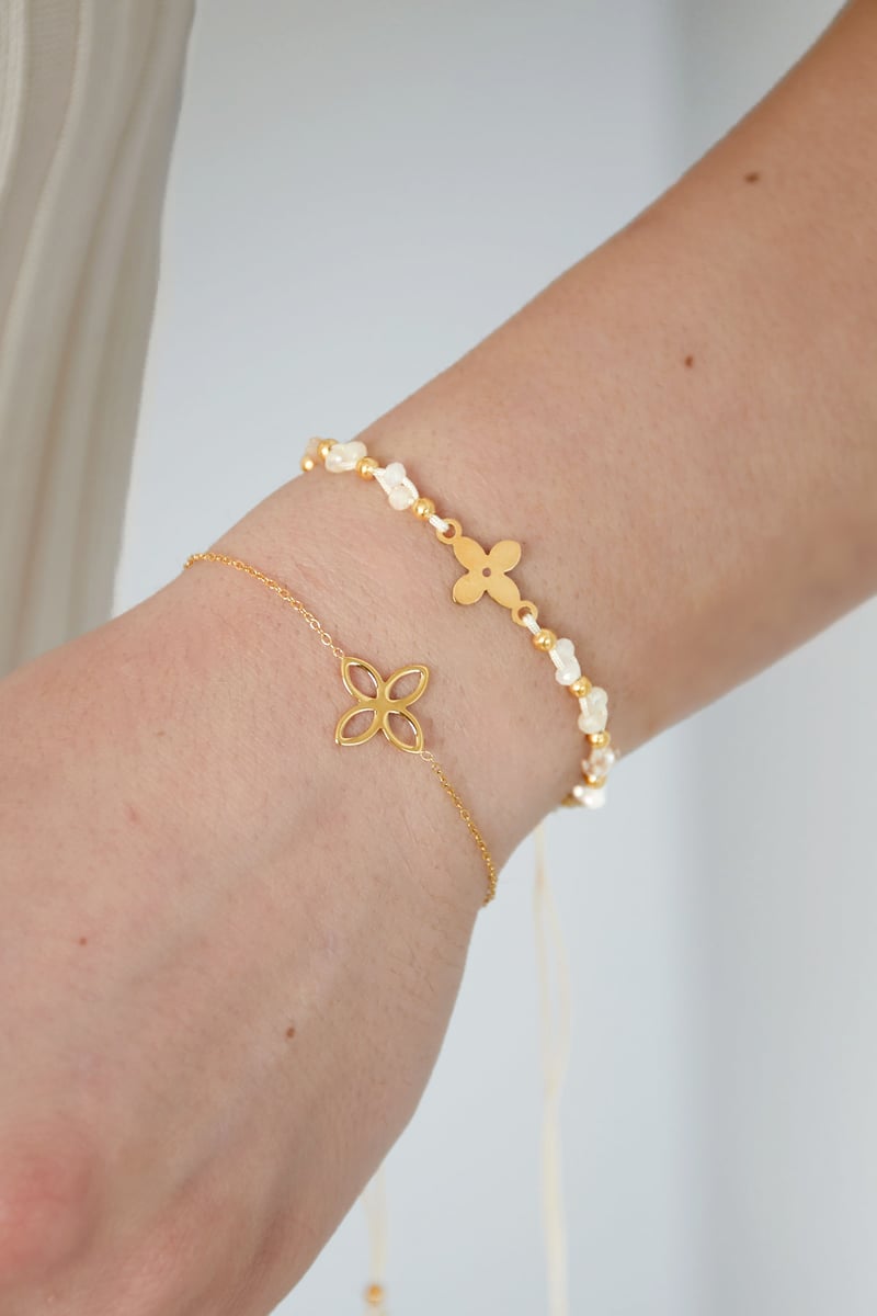 zomerarmband met kralen - roze / 