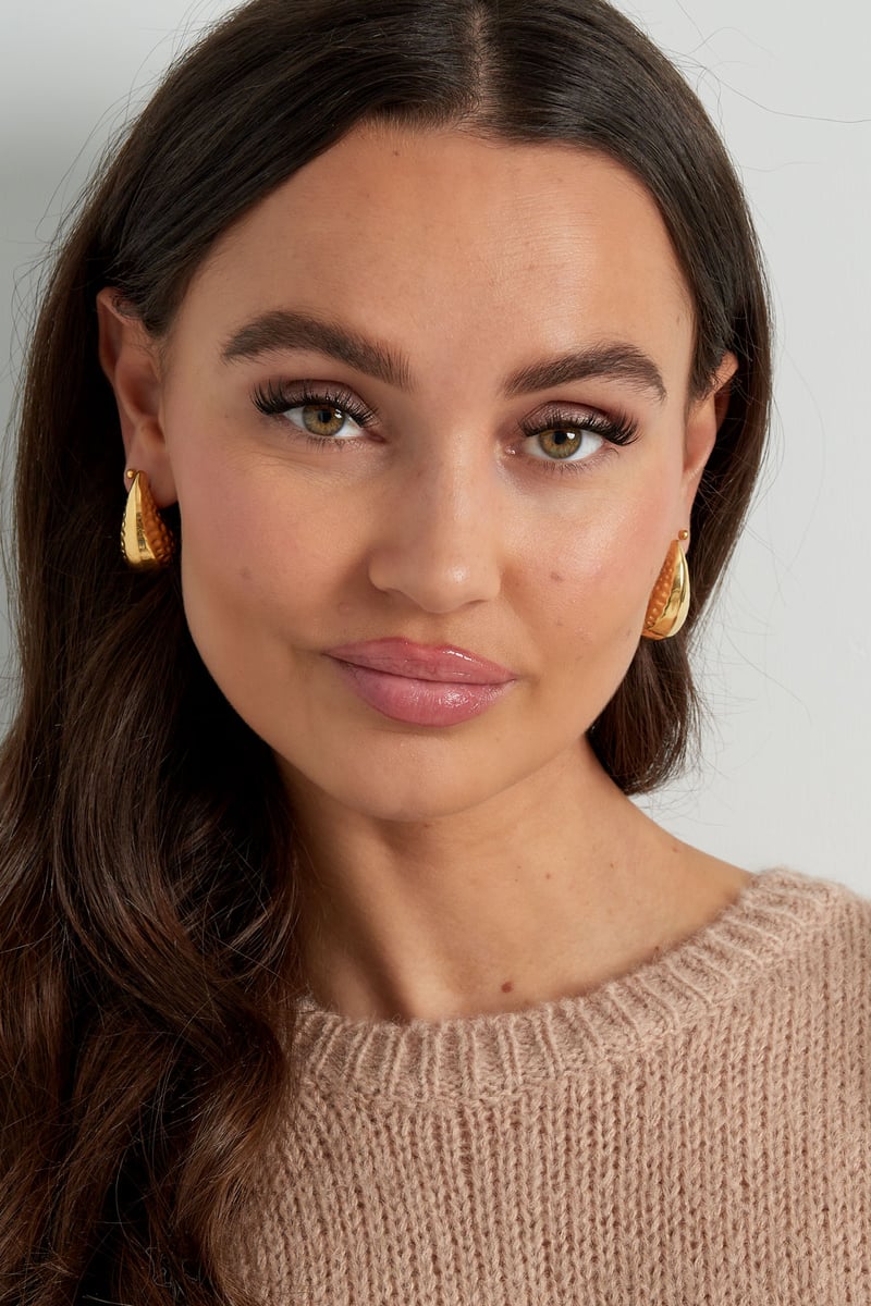 druppel oorbellen met structuur medium