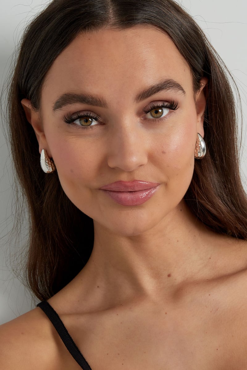 roestvrij stalen hart vintage oorknopje