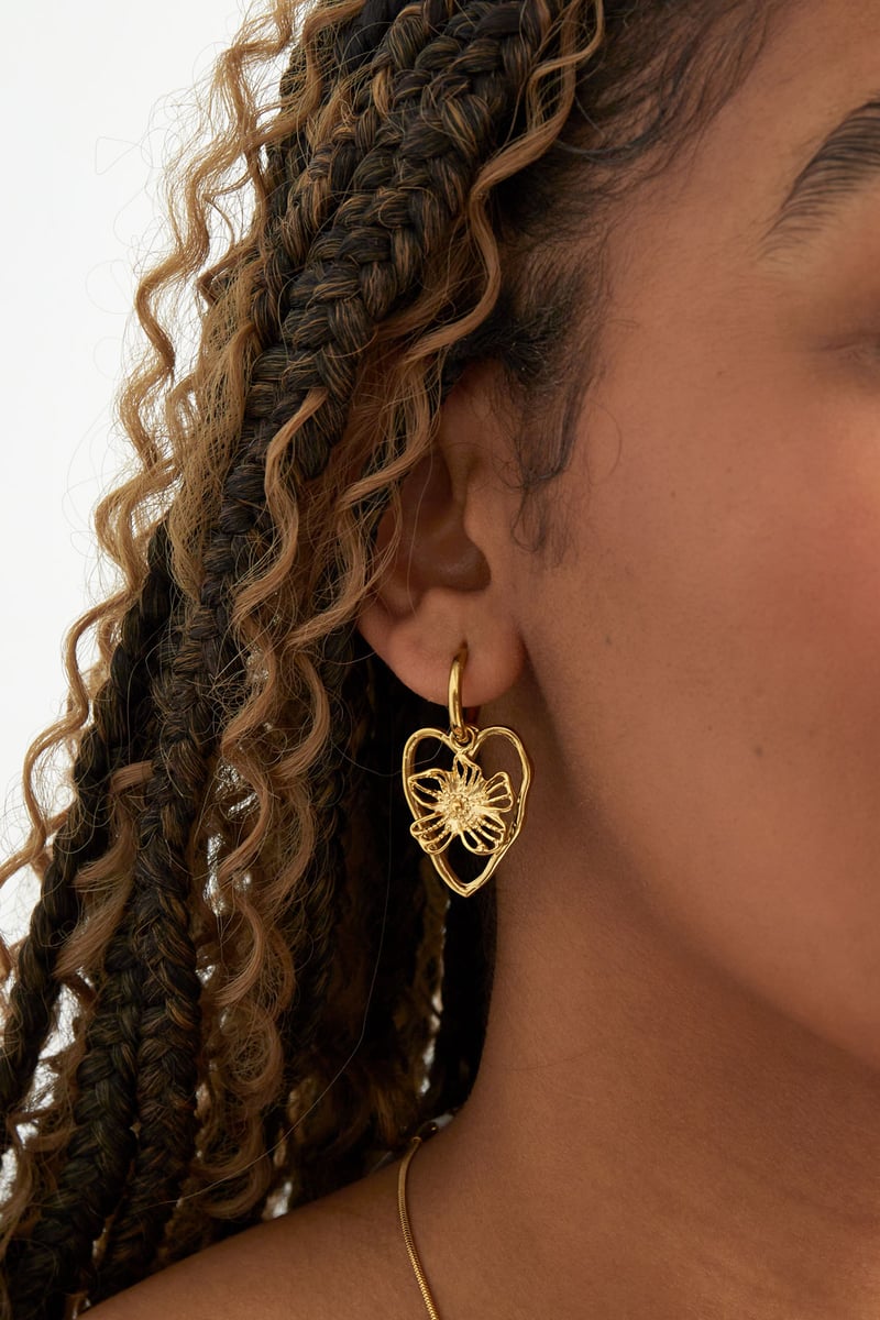 oorbellen statement flower heart