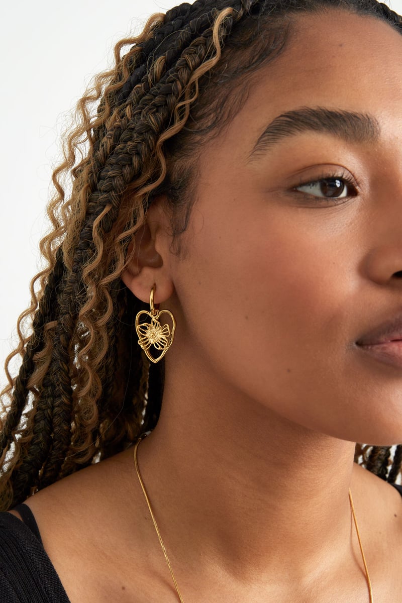 oorbellen statement flower heart