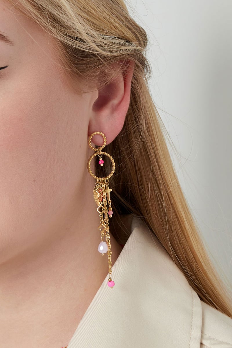 oorbellen summer madness - roze