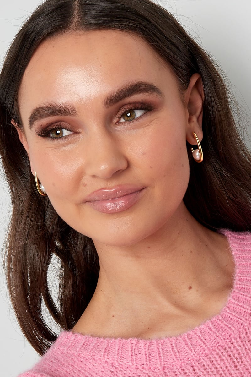 oorbellen halve maan parel