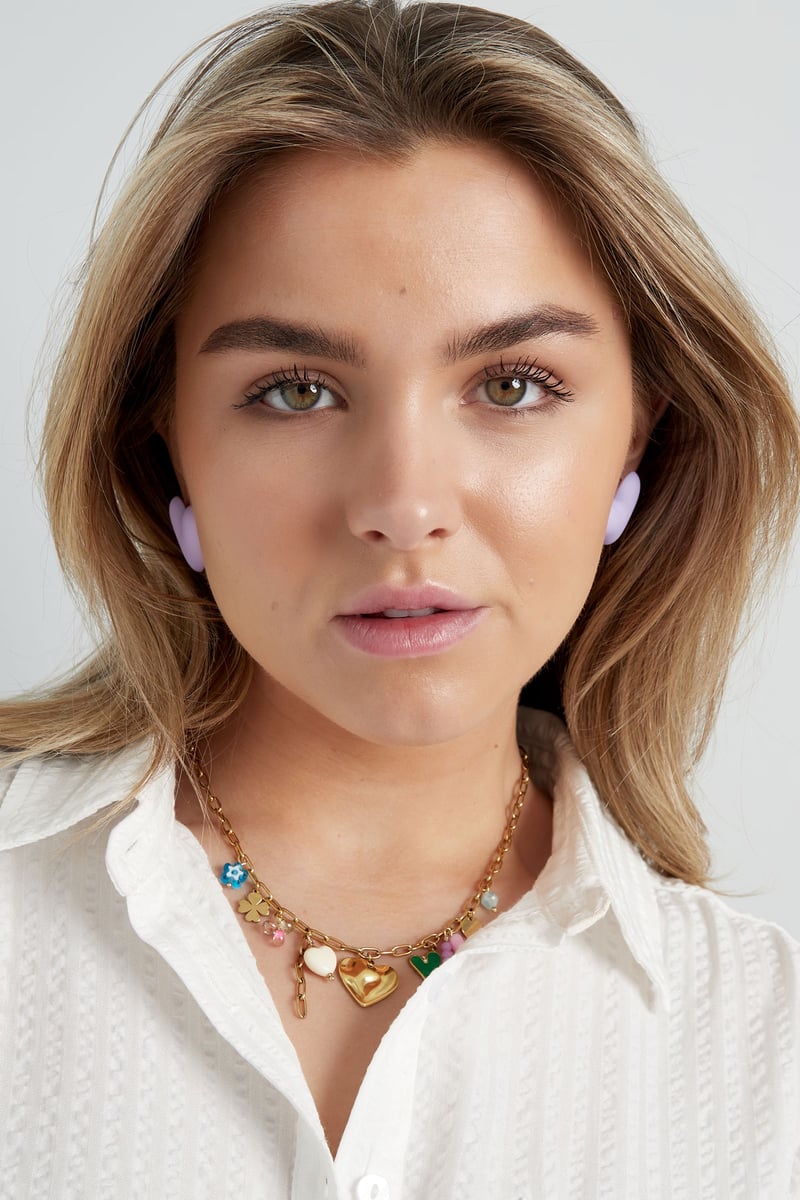 Kleurrijke liefde oorbellen - zwart