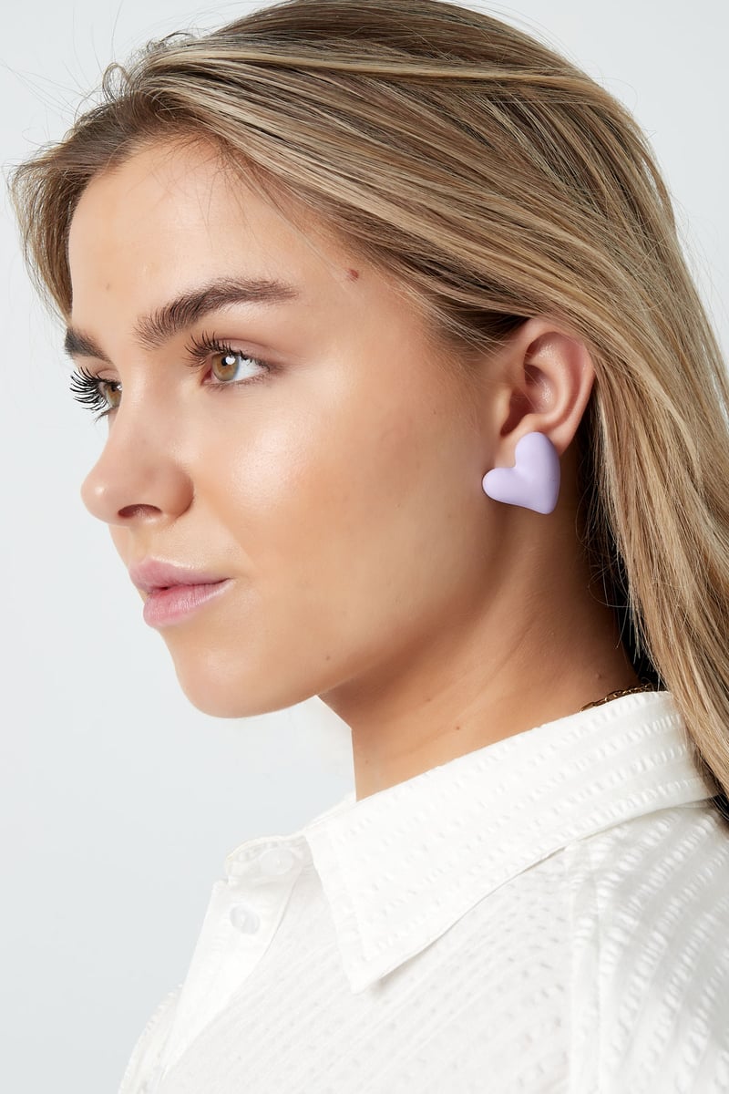 Kleurrijke liefde oorbellen - zwart