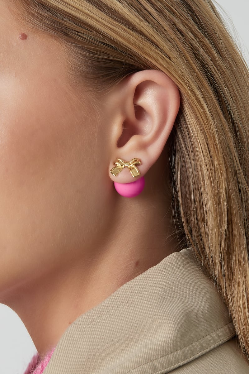 Oorbellen baby boo bow - roze