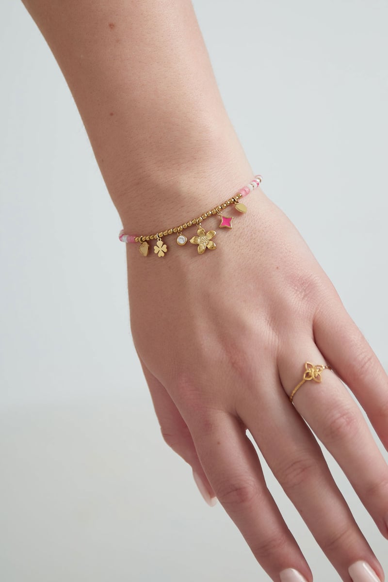 kleurrijke armband summer lover - roze 