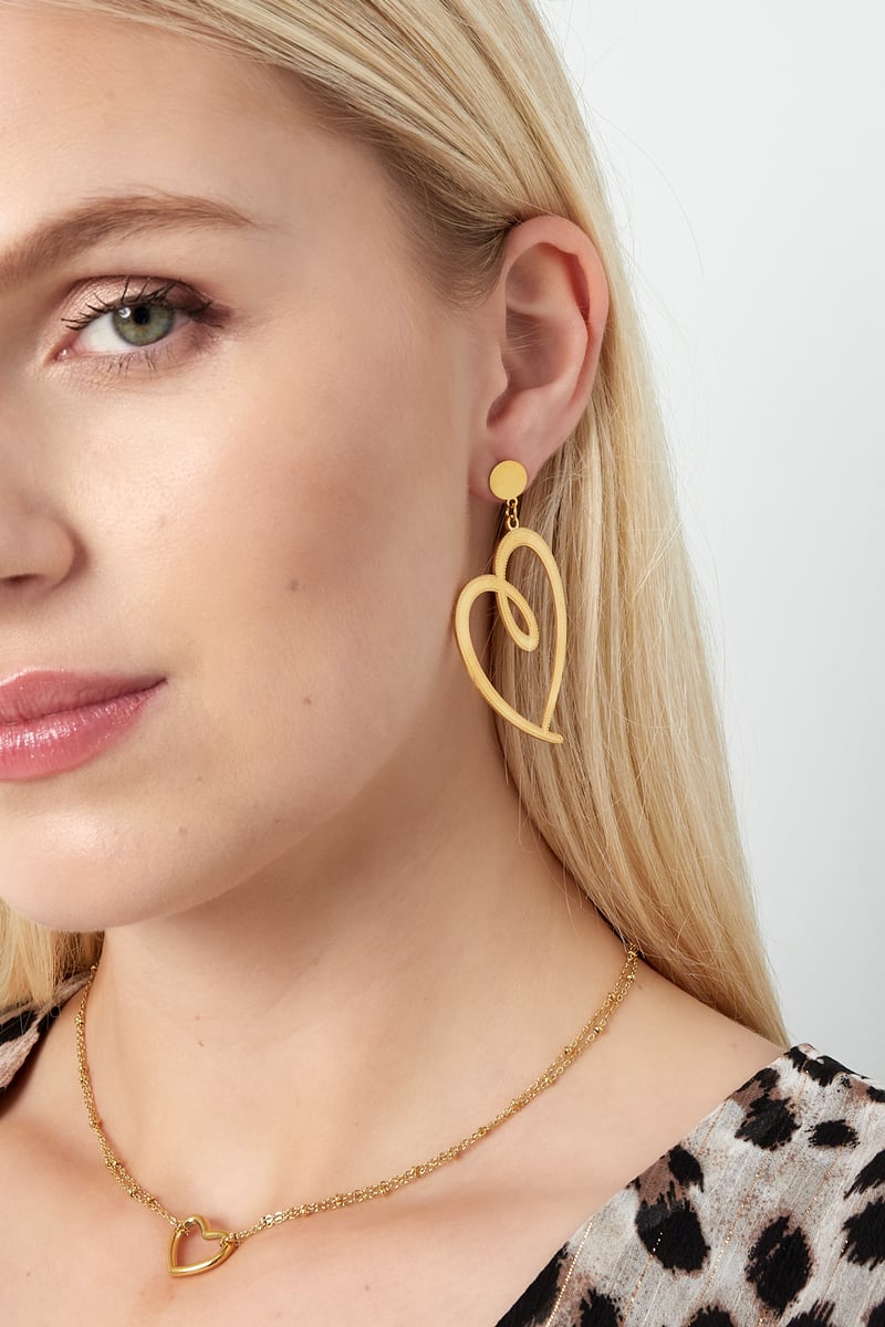 getekend hart oorbellen