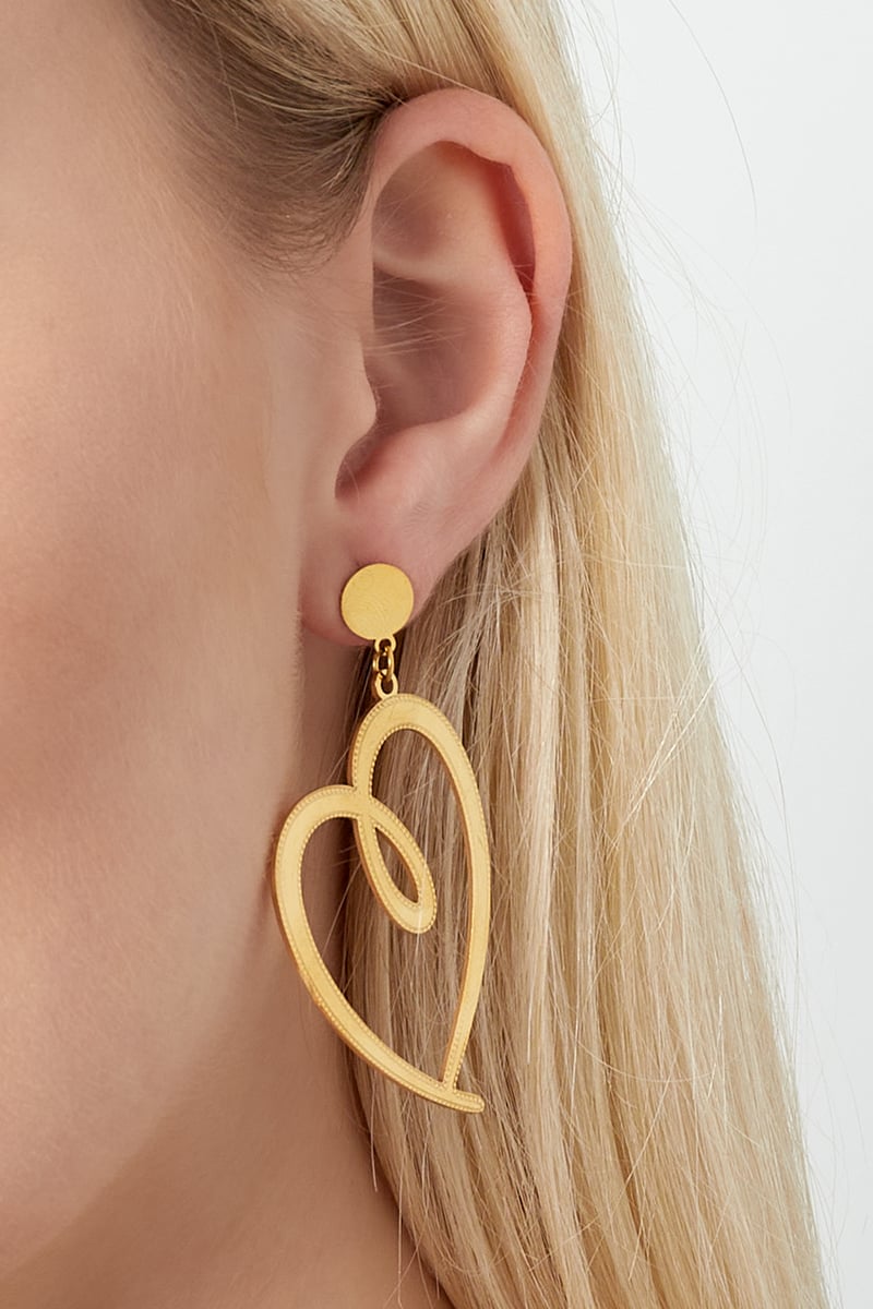 getekend hart oorbellen