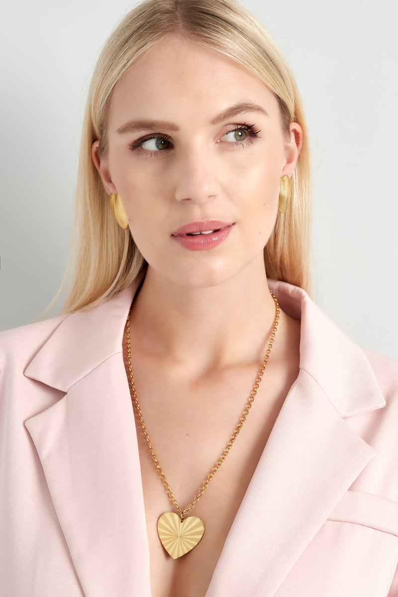 clip oorbellen heart statement