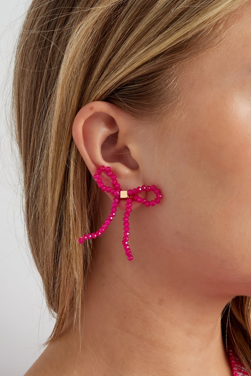 Bowie stud oorbellen - oranje