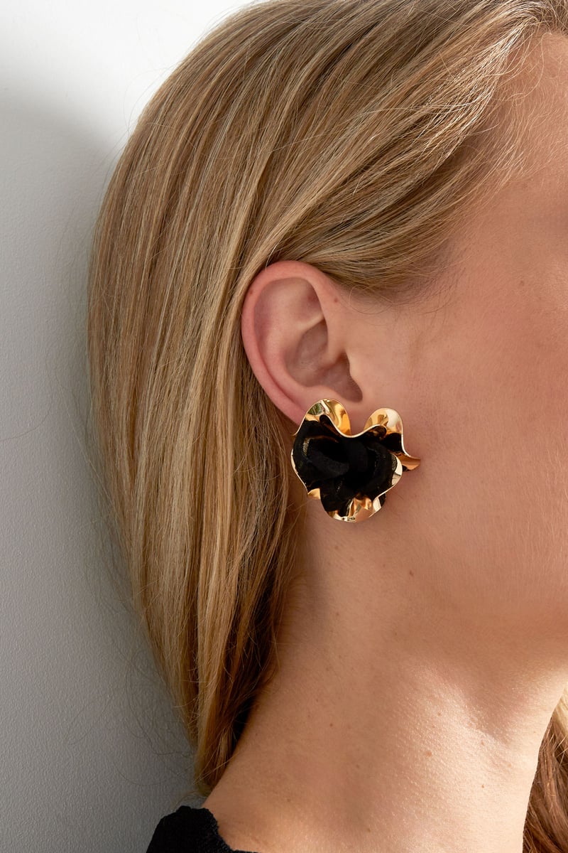 Oorbellen donker statement - donkergroen