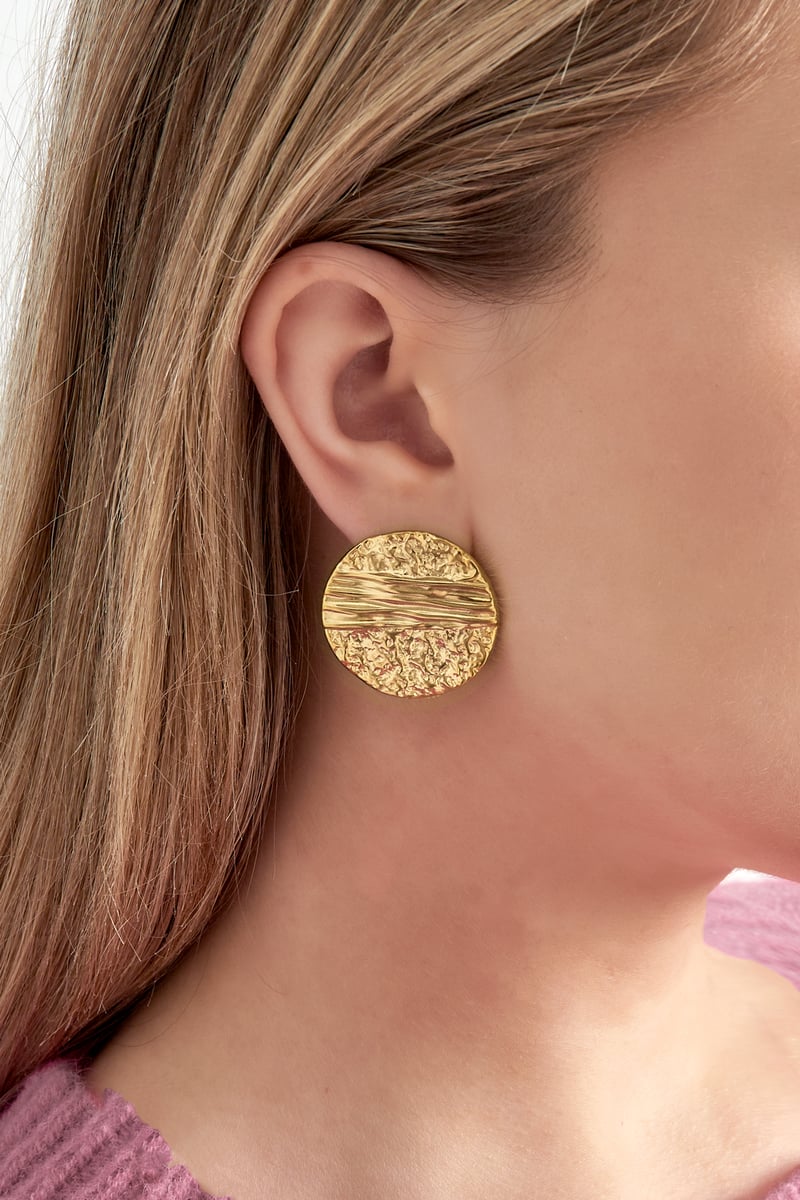 Oorbellen elegant structuur rond 