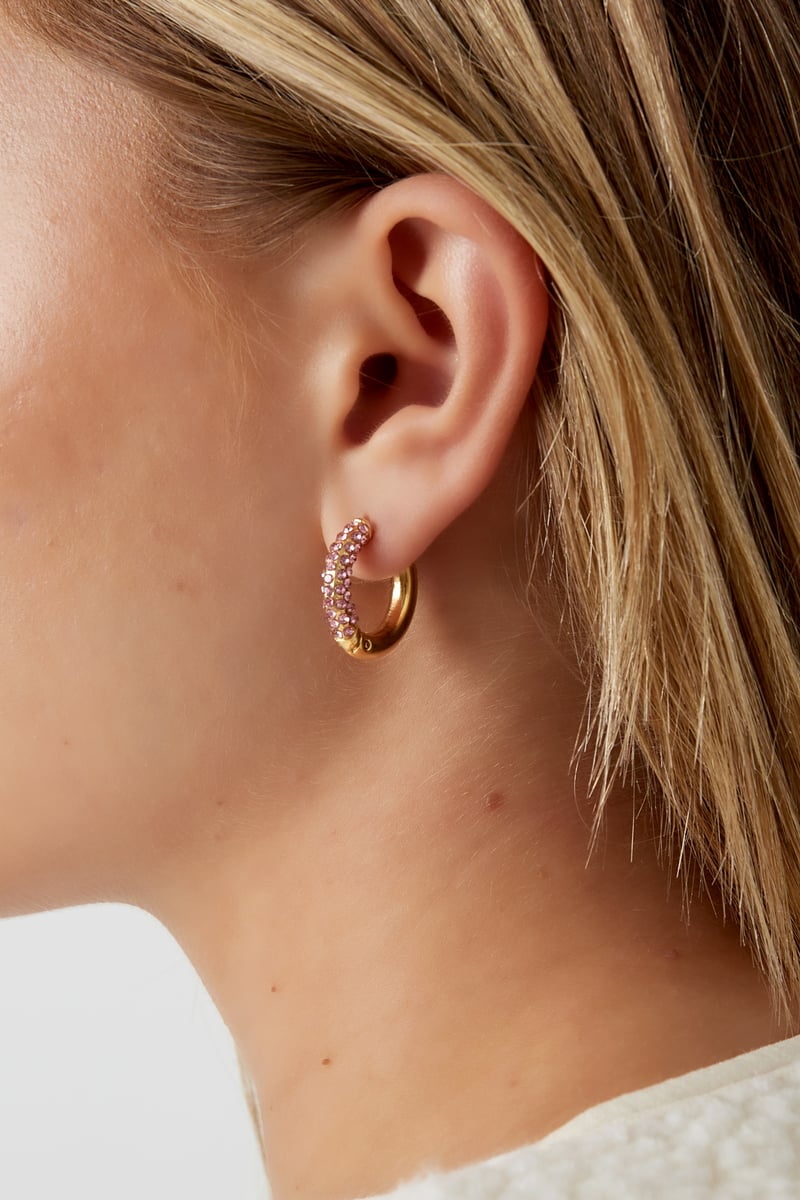 Shiny Rings oorbellen - wit