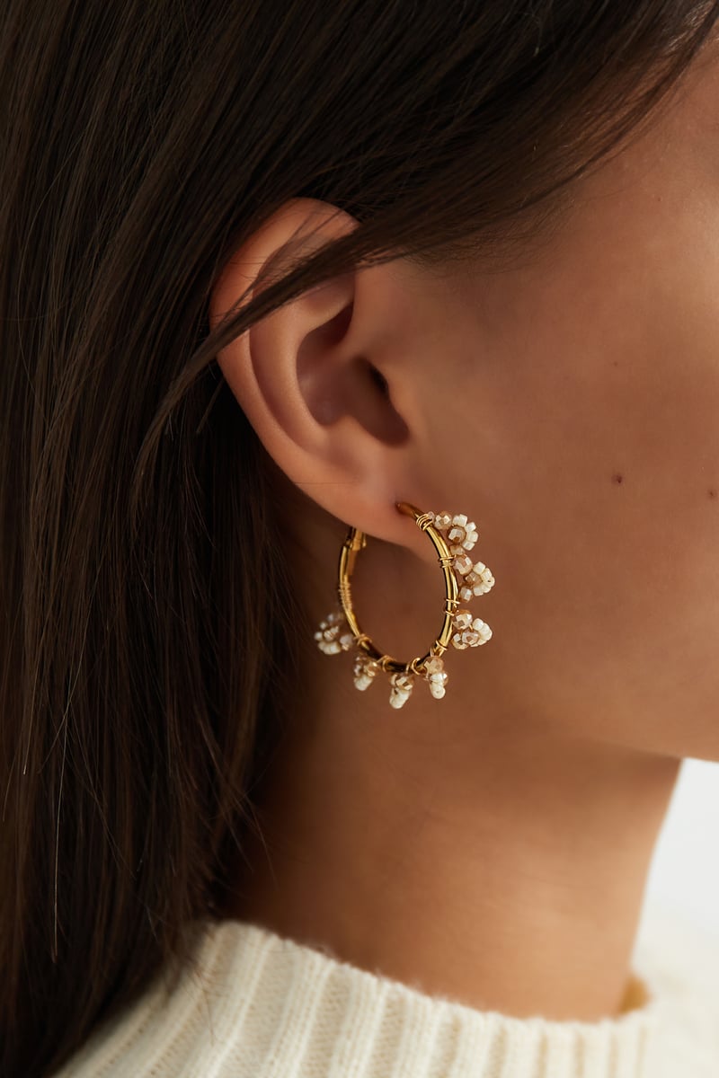 Oorbel beads party - blauw