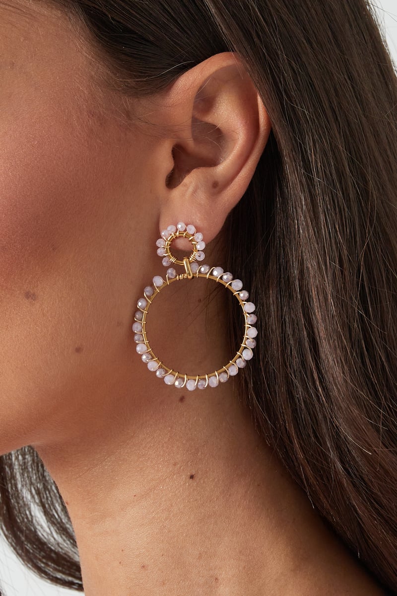 Circle of colours oorbellen - Fuchsia