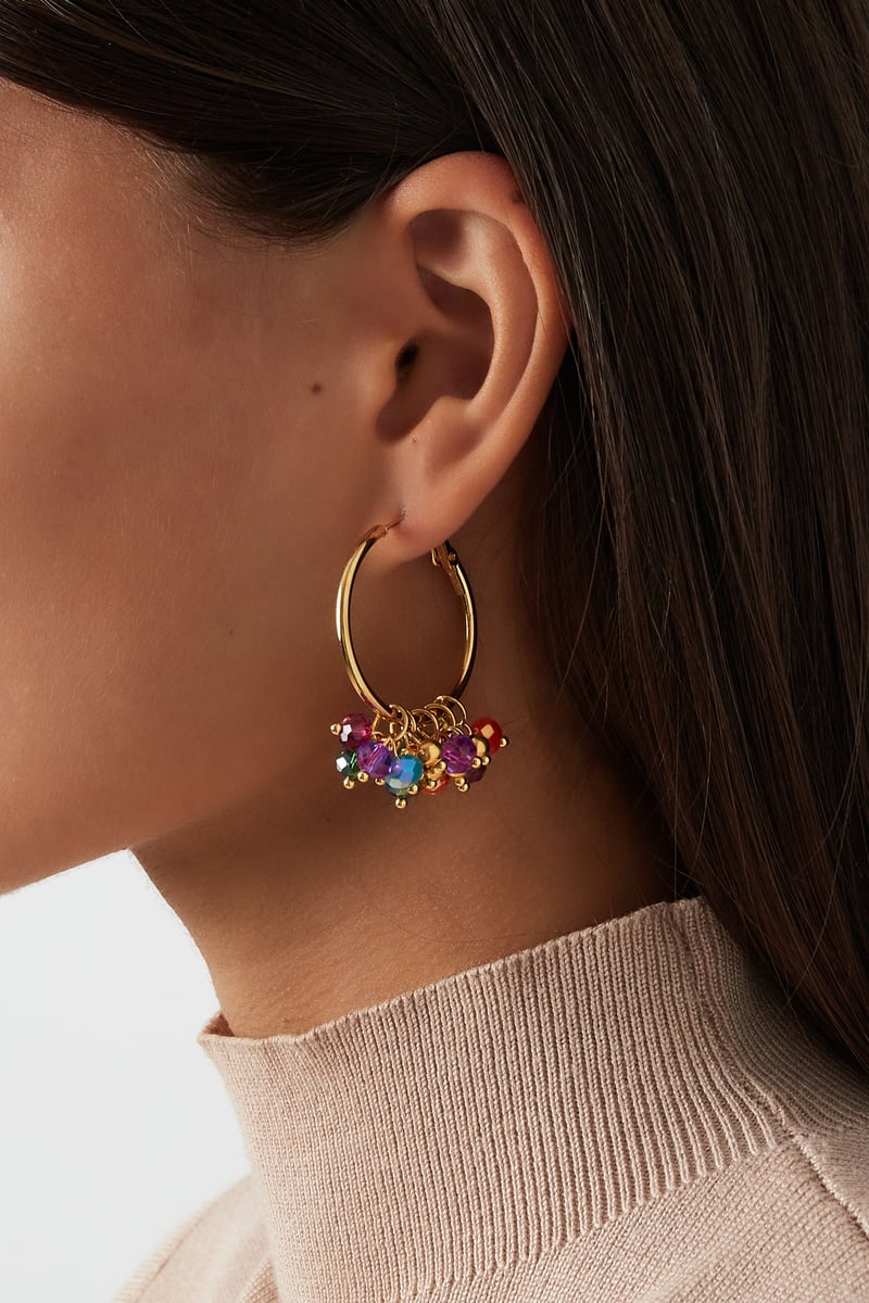 Bead it up oorbellen - donkergroen