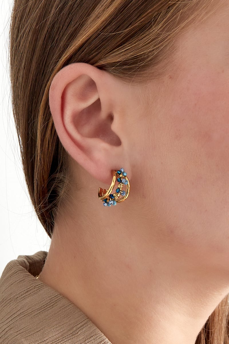 Small beads hoops oorbellen - multi