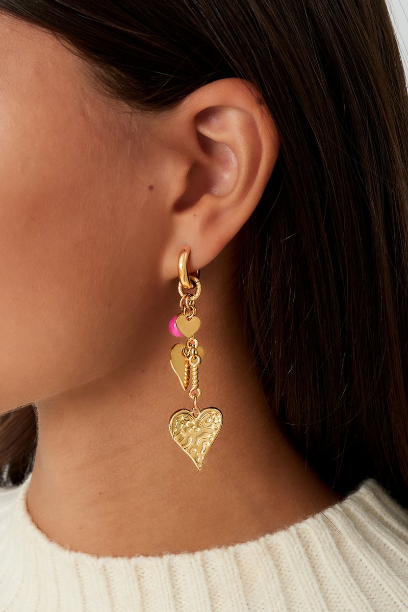 Love signature oorbellen - gold