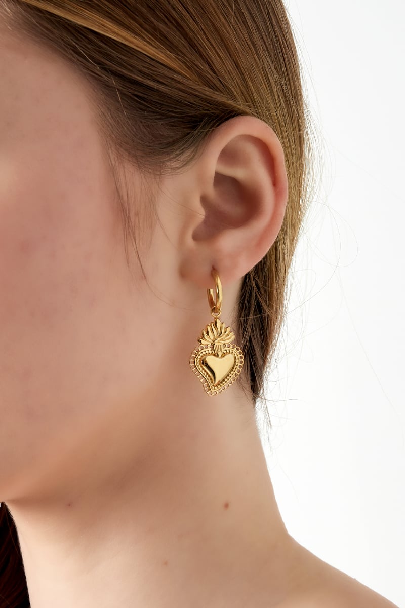 oorbellen flaming heart